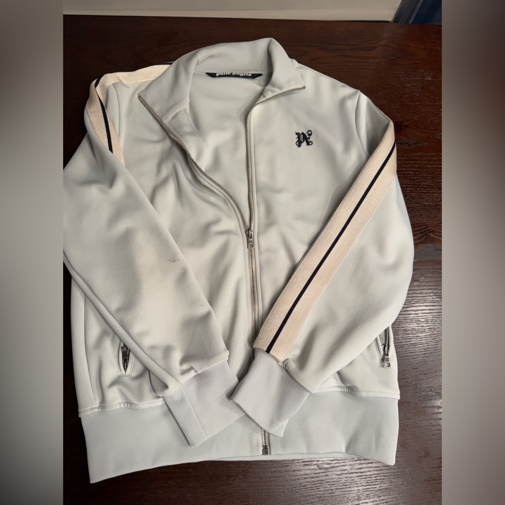 Palm Angels Soft Gray Zip-Up Jacket
